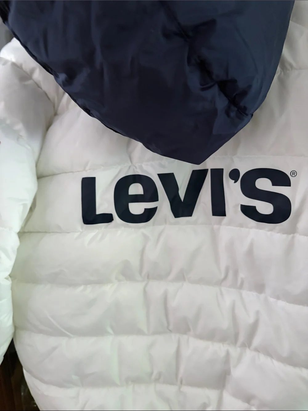 Levi's White Jacket with Navy Trim